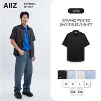 ราคา AIIZ เสื้อเชิ้ตแขนสั้นลายพิมพ์กราฟิก AIIZ Men s Graphic Printed Short Sleeve Shirt (27293630544)