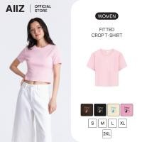 ราคา AIIZ เสื้อยืดผู้หญิงตัวสั้นแขนสั้นทรงเข้ารูปสีพื้น AIIZ Women s Fitted Crop T Shirt (42776648305)