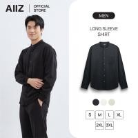 ราคา AIIZ เสื้อเชิ้ตผู้ชายแขนยาวคอจีนผ้าป๊อปลิน (41576609693)