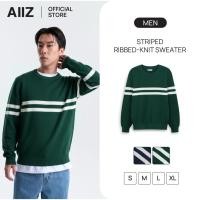 ราคา AIIZ เสื้อสเวตเตอร์ผู้ชายทอริบทอลายทาง AIIZ Men s Striped Ribbed Knit Sweater (58101703945)