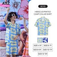ราคา AIIZ เสื้อเชิ้ตฮาวายเด็กผู้ชายแขนสั้นพิมพ์ลาย AIIZ Boy s Hibiscus Printed Camp Collar Shirt (29243665535)