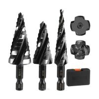 ราคา Thaihometools TH 3PCS เกลียวขั้นตอนเจาะชุด Bit เหล็กความเร็วสูง Hex Shank 4 ขลุ่ย Bits สำหรับโลหะอลูมิเนียมไม้พลาสติก 1 8 1 2 1 4 3 4 3 16 7 8 นิ้ว (41978967254)