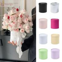 ราคา โยโลโก กล่องกระดาษบรรจุภัณฑ์ของขวัญ กล่องของขวัญดอกไม้เงินสีทึบ กระดาษแข็งกลมการจัดดอกไม้ถังกุหลาบ (57607537566)