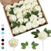 ราคา โยโลโก 25ชิ้น ดอกไม้ประดิษฐ์ กล่องพร้อมก้าน ดอกกุหลาบปลอม การจัดดอกไม้โฟมเหมือนจริง กุหลาบกําลังมองจริง งานแต่งงาน (53156882881)