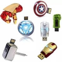 ราคา U Disk Avengers 32g 64g 128g กัปตันอเมริกา Creative Unique Iron Man Luminous U Disk ความเร็วสูง HQX3 (26744100715)