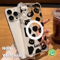 ราคา SAMSUNG เคสโทรศัพท์แม่เหล็กสําหรับsamsung Galaxy Note 20 Ultra 10 Plus Lite 9 8 A82 M31 Prime A11 M11 A71 5G 4Gชาร์จไร้สายน่ารักการ์ตูนวัวแมวใสกันกระแทกปลอกนุ่ม (27870364643)