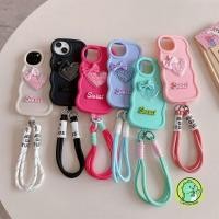 ราคา SAMSUNG สําหรับsamsung Galaxy S24 S23 S22 Ultra Plus S24 S23 S22 S21 S20 FE J7 Pro 2017 J7 Primeปกหลังน่ารัก 3D Love Heart Bow Wave Matte Softปลอกพร้อมสายคล้องเชือกเส้นเล็ก (27855050479)