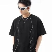 ราคา เสื้อยืดแบรนด์อินเทรนด์ประกบแขนสั้นฤดูร้อนผู้ชายการออกแบบฝรั่งเศสใหม่ญี่ปุ่นหลวมความรู้สึกเย็น (27103037696)