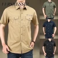 ราคา EERSHENSHI เเสื้อเชิ้ตแขนสั้นทรงหลวมหลายกระเป๋าสำหรับฤดูร้อนของผู้ชาย (44104788082)