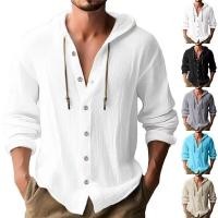 ราคา เสื้อเชิ้ตแขนยาวผ้าฝ้ายและผ้าลินิน มีฮู้ด (43226348130)