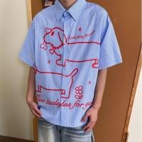 ราคา เอร์เชนชิ สไตล์ญี่ปุ่นสนุกไส้กรอกสุนัขพิมพ์ลายเสื้อแขนสั้นคู่หลวมแบรนด์อินเทรนด์เสื้อลําลอง (40700160795)