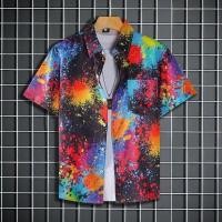 ราคา Eershenshie ท็อปส์สําหรับบุรุษและสตรีชายหาดเสื้อเชิ้ตลําลองฮาวายยอดนิยมเสื้อสงกรานต์ (29029541832)