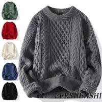 ราคา เอร์เชนชิ เสื้อกันหนาวปีใหม่สีแดงสดสําหรับผู้ชายฤดูหนาวสีทึบเสื้อถักเกรดสูงแบรนด์แฟชั่นบิด (26373168523)
