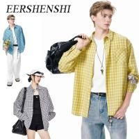 ราคา เสื้อเชิ้ตลายตารางแขนยาว สไตล์เกาหลี อเมริกัน คลาสสิก หลากสี ฟ้า เหลือง ดำ (26138798447)