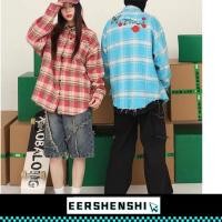 ราคา EERSHENSHI สไตล์อเมริกันย้อนยุคสไตล์วิทยาลัยเสื้อลายสก๊อตสีชมพูโบว์เย็บปักถักร้อยหลวมทุกการแข่งขันด้านบน (24333823953)