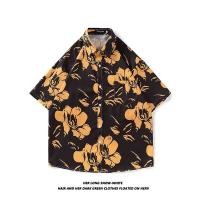 ราคา เสื้อเชิ้ตแขนสั้นทรงหลวม พิมพ์ลายวินเทจ (57307049973)