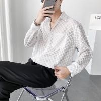 ราคา เสื้อเชิ้ตแขนยาวสไตล์เกาหลีสำหรับผู้ชาย ดีไซน์ซีทรูทันสมัย (56602810701)