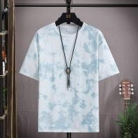 ราคา เสื้อยืดแขนสั้นคอกลม พิมพ์ลายมัดย้อมสำหรับผู้ชาย (56555451891)