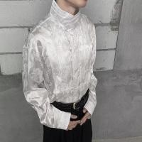 ราคา ERSHENSHI เสื้อเชิ้ตแขนยาวผ้าซาตินลายดอกไม้ผู้ชาย (56402619876)