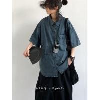 ราคา เสื้อยีนส์แขนสั้นทรงหลวม สไตล์เกาหลี สำหรับฤดูร้อน (56357460099)