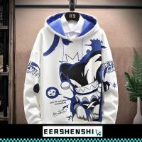 ราคา EERSHENSHI เสื้อกันหนาวพิมพ์ลายสีดํามีฮู้ดสําหรับผู้ชายใหม่ อิน แฟชั่นเกาหลี (28614606655)
