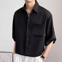 ราคา เสื้อเชิ้ตแขนสั้นสไตล์เกาหลีสำหรับผู้ชาย ออกแบบให้สวมใส่สบาย (56704594009)