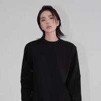 ราคา เสื้อสเวตเตอร์แขนยาวผ้าฝ้ายหลวม สีดำและขาว (55900214561)