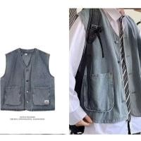 ราคา EERSHENSHI แจ็กเกตวินเทจยีนส์ สไตล์แคชวล แขนกุดแฟชั่น อินเทรนด์ Streetwear (55803111278)