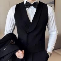 ราคา เสื้อกั๊กสูทสำหรับผู้ชาย แบบกระดุมสองแถว สไตล์แฟชั่นล่าสุด (55703111323)