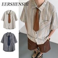 ราคา เสื้อเชิ้ตครึ่งแขนลายย้อนยุค สไตล์ญี่ปุ่น (54902066364)