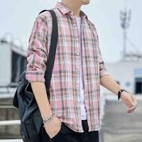 ราคา เสื้อเชิ้ตแขนยาวลายสก๊อตทรงหลวมสำหรับผู้ชาย (54756772867)