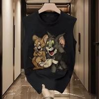 ราคา เสื้อยืดแขนกุดพิมพ์ลายการ์ตูน สำหรับเยาวชน ใส่สบายในฤดูร้อน (54354291420)