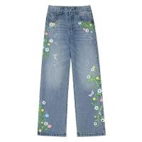 ราคา กางเกงยีนส์ขาตรงดีไซน์ปักลายสไตล์ชาติพันธุ์ (53057449017)