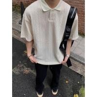 ราคา เสื้อโปโลแขนสั้นผ้าลาย Jacquard สไตล์แฟชันหลวม แบบคอปก (52707454263)