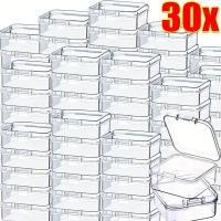 ราคา ภาชนะพลาสติกใสทรงสี่เหลี่ยม กล่องเก็บลูกปัดแบบโปร่งใส กล่องบรรจุภัณฑ์เครื่องประดับพร้อมฝาปิดแบบบานพับ 6 30 ชิ้น (40178033706)
