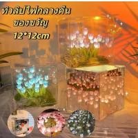 ราคา พร้อมส่ง ทิวลิปไฟกลางคืน โคมไฟแก้วทิวลิป DIY โคมไฟดอกไม้ ตกแต่งโคมไฟกลางคืน โคมไฟตั้งโต๊ะดอกไม้ของขวัญ (54503982174)