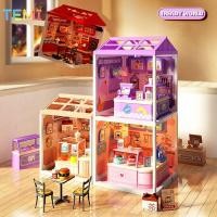 ราคา TEMI 3D DIY Puzzle Miniature Store Kit ชุดไอเดียของขวัญบ้านตุ๊กตาวันเกิด ไอศกรีม เค้ก ชานม ร้านเบอร์เกอร์ (49451116779)