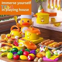ราคา Temi Cook เด็กห้องครัวแกล้งทําเป็นเล่นของเล่นชุดเครื่องครัวทําอาหารเล่นของขวัญจําลอง (26231651069)