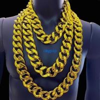ราคา Omg สร้อยคอโซ่ พลาสติกหนา สีทอง ขนาดใหญ่ สไตล์ฮิปฮอป (20972337645)