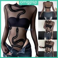 ราคา ชุดบอดี้สูทแขนยาวสำหรับผู้หญิง ดีไซน์คอเชียร์และตาข่าย รัดรูปแบบงู (53557403633)