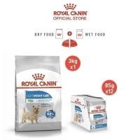 ราคา เซตคู่สุดคุ้ม Royal Canin Mini Light Weight Care 3kg Royal Canin Light Weight Care Pouch Loaf สุนัข อายุ10เดือนขึ้นไป (18193242506)