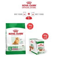 ราคา เซตคู่สุดคุ้ม Royal Canin Mini Indoor Senior 3kg Royal Canin Mini Ageing 12 Pouch Gravy สุนัขพันธุ์เล็กอายุ8ปีขึ้นไป (21793222914)