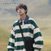 ราคา เสื้อยืด ญี่ปุ่นสไตล์ขี้เกียจเสื้อโปโลคอปกเสื้อกันหนาวผู้ชาย อิน หลวมอินเทรนด์ย้อนยุคสไตล์ฮ่องกงแฟชั่นแบรนด์ลายแขนยาว (26100844774)