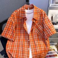 ราคา YOUTANG เสื้อเชิ้ตแขนสั้นลายสก๊อตแฟชั่นเยาวชน สีส้ม (42128552551)