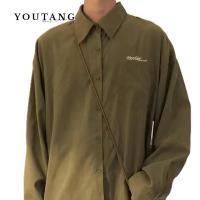 ราคา YOUTANG เสื้อเชิ้ตแขนยาว ทรงหลวม สีเขียว สไตล์ญี่ปุ่น อเมริกันย้อนยุค สําหรับผู้ชาย (19684387396)
