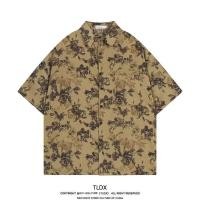 ราคา เสื้อเชิ้ตแขนสั้น พิมพ์ลายดอกไม้วินเทจสำหรับผู้ชาย (56056861317)