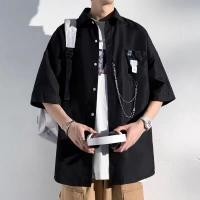 ราคา เสื้อเชิ้ตแขนสั้นสไตล์ญี่ปุ่นทรงหลวม สบายๆสำหรับผู้ชาย (52307483078)