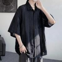 ราคา เสื้อเชิ้ตแขนสั้นลายทาง สไตล์ลำลองสำหรับบุรุษ (49606792827)