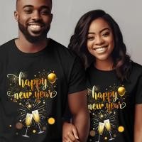 ราคา YOUTANG เสื้อยืดแขนสั้นสำหรับสวมใส่สบาย ในลายสวัสดีปีใหม่ดอกไม้ไฟ และระบายอากาศได้ดี (48053120852)