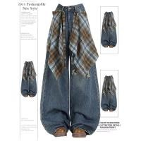 ราคา ชุดยีนส์ขากว้างพร้อมเสื้อและผ้าพันแผล (47656869282)